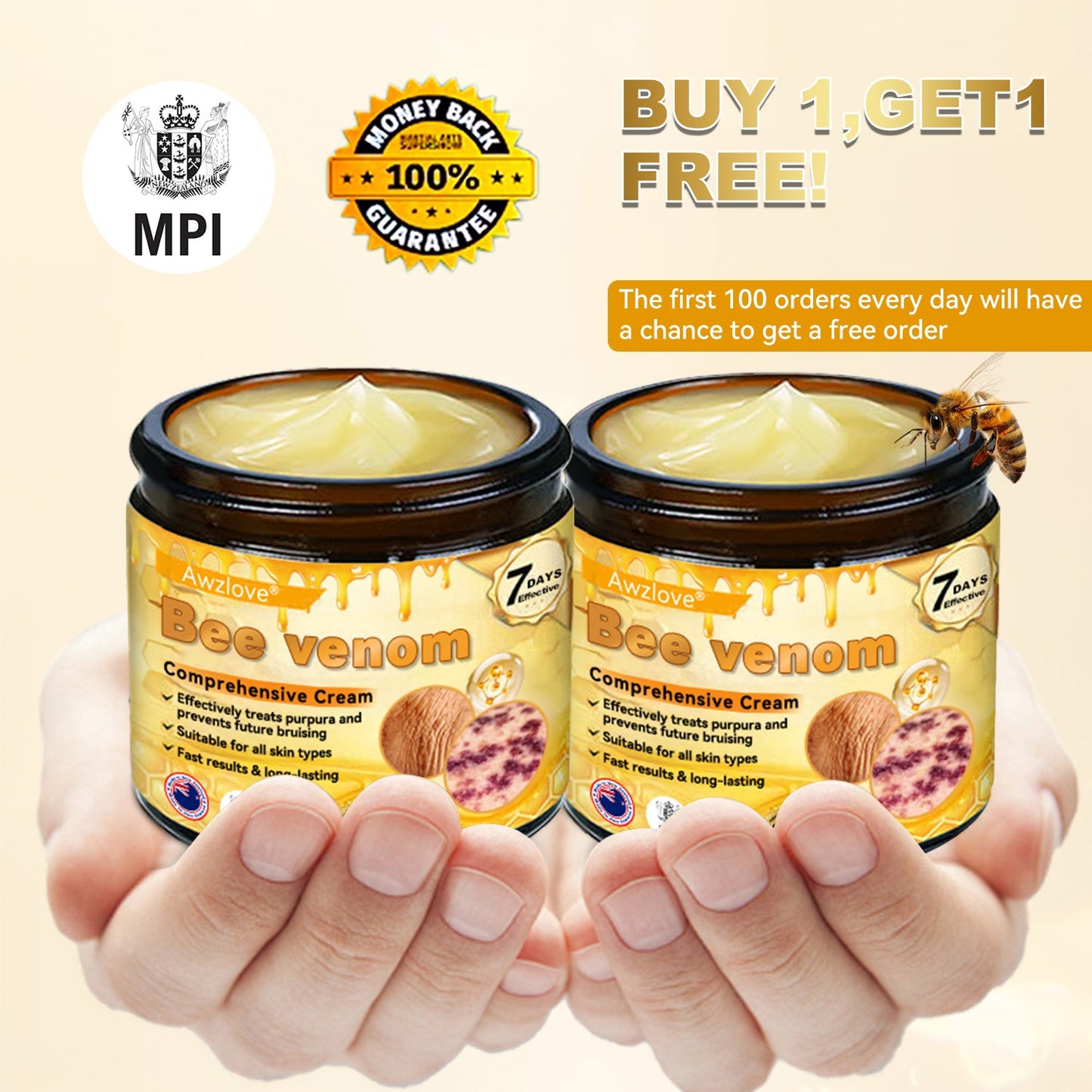 Made and Shipped from New Zealand 🇳🇿 AWZLOVE® 🐱‍💻Bee Venom Comprehensive Cream  LAST DAY 80% OFF 🌹